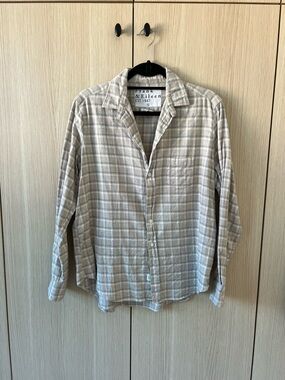 Frank & Eileen Beige and Cream Plaid Button-Down Shirt
